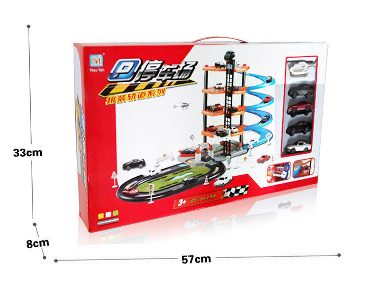5-Level Spiral Parking Garage Toy – Car Elevator & Race Track Set for Kids