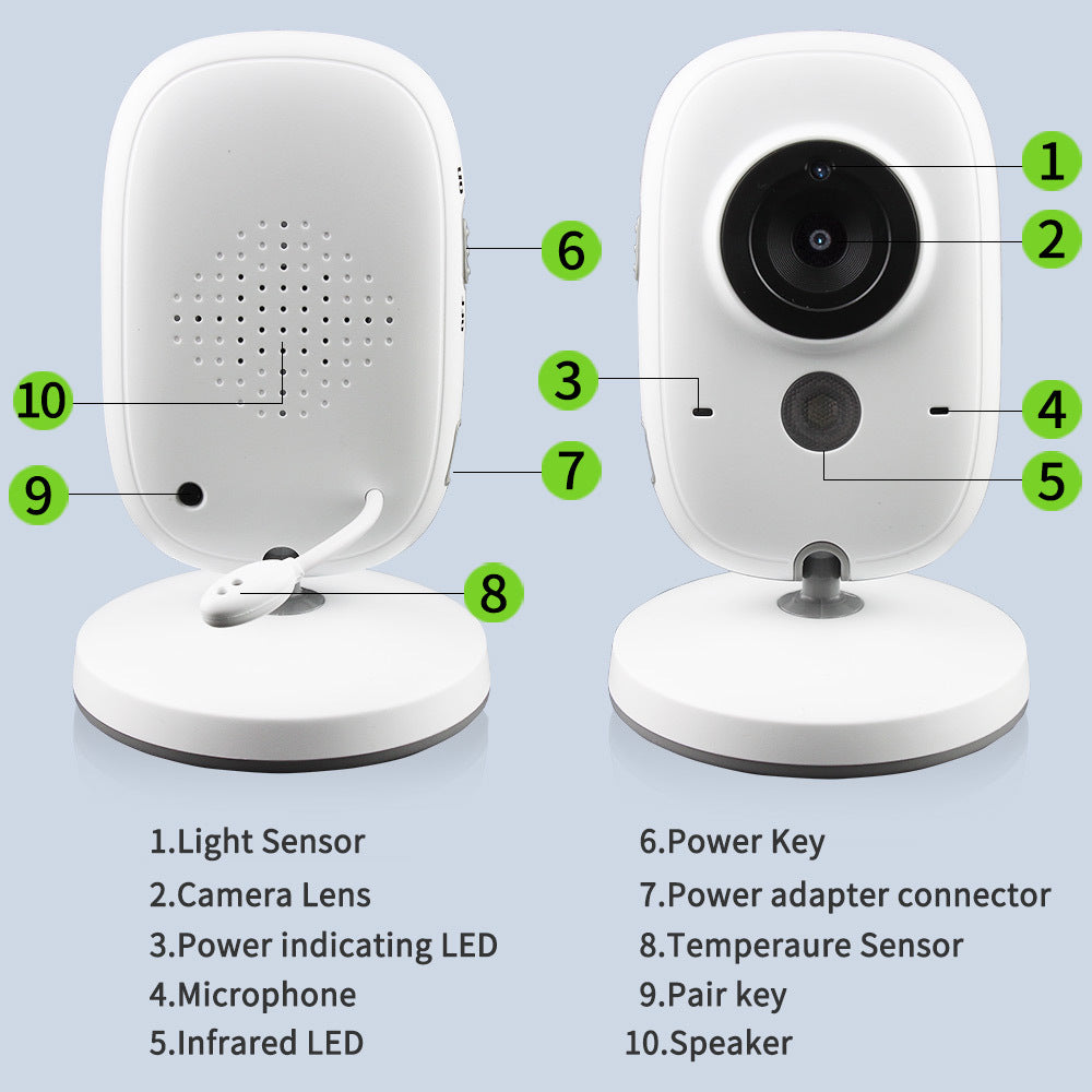 3.2 Inch Digital Baby monitor Care Device with vision night & two wat audio