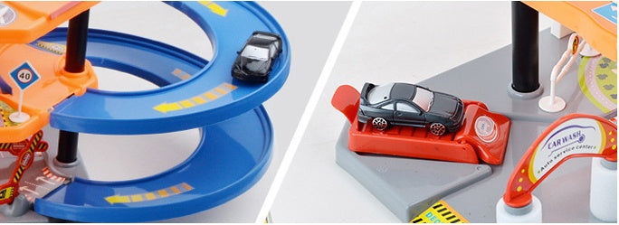 5-Level Spiral Parking Garage Toy – Car Elevator & Race Track Set for Kids
